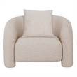 Modern Sylvia Tweed Accent Chair with Accent Pillow in Gold Dust