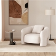 Modern Sylvia Tweed Accent Chair with Accent Pillow in Beige