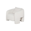 Modern Sylvia Tweed Accent Chair with Accent Pillow in Beige
