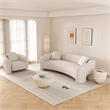 2-Piece Modern Sylvia Tweed Sofa & Accent Chair with Accent Pillows in Beige