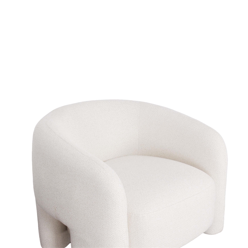 2-Piece Modern Sylvia Tweed Sofa & Accent Chair with Accent Pillows in Beige