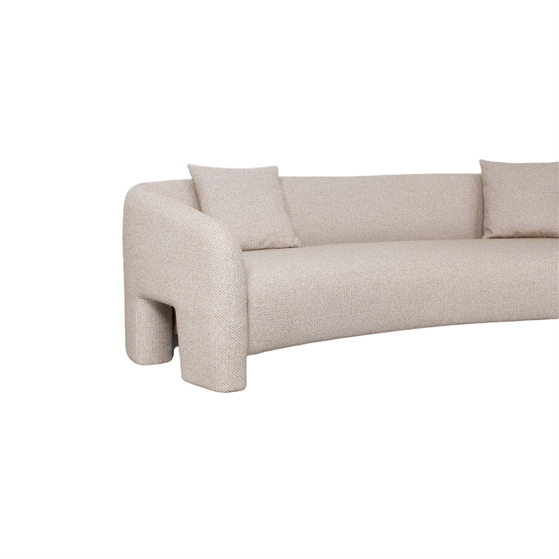 2-Piece Modern Sylvia Tweed Sofa & Accent Chair with Accent Pillows in Gold Dust