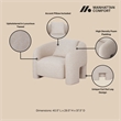 2-Piece Modern Sylvia Tweed Sofa & Accent Chair with Accent Pillows in Gold Dust
