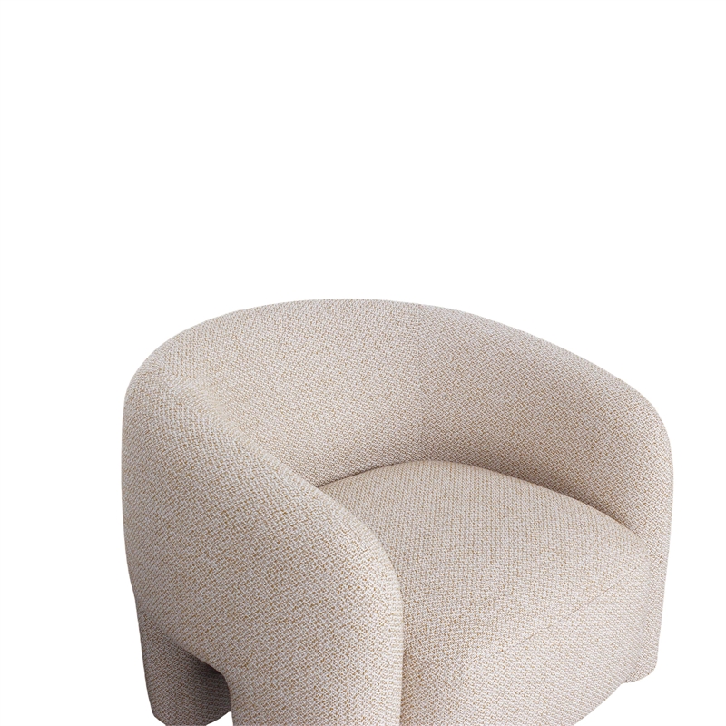 2-Piece Modern Sylvia Tweed Sofa & Accent Chair with Accent Pillows in Gold Dust