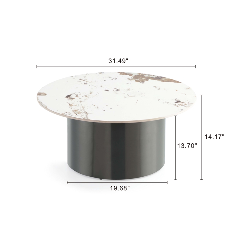 Manhattan Comfort Alondra 2-Piece Modern Coffee Table and End Table Set in Black