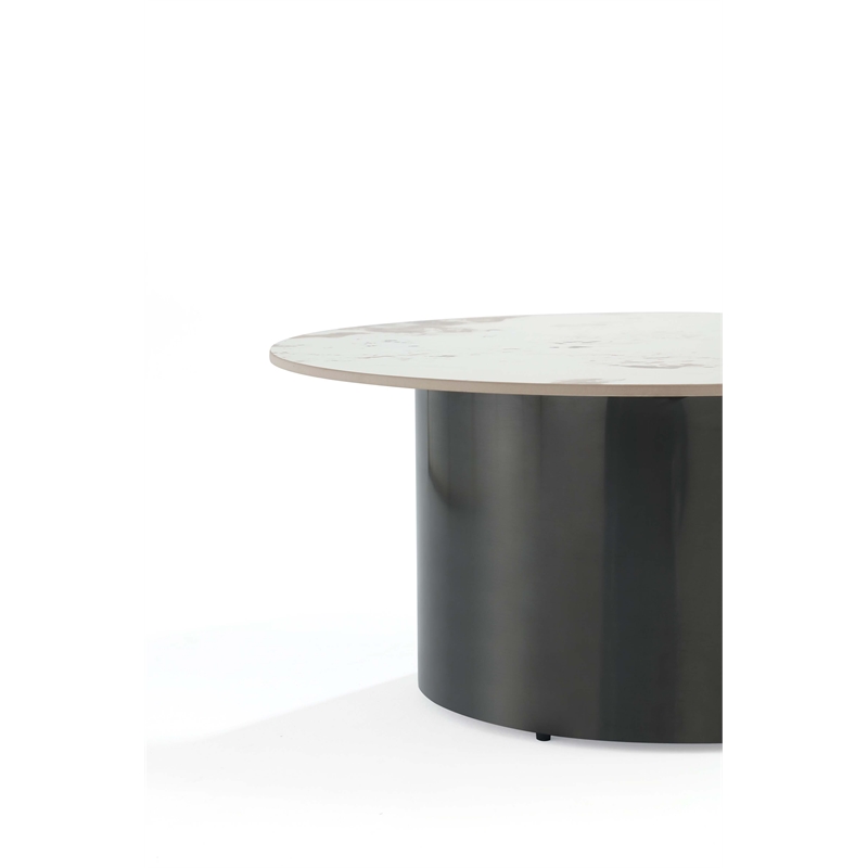 Manhattan Comfort Alondra 2-Piece Modern Coffee Table and End Table Set in Black