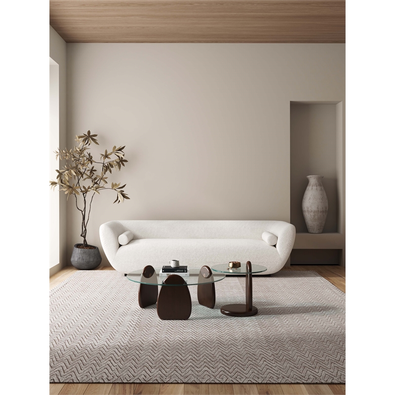 Artesia 2-Piece Modern Coffee Table and End Table Set in Dark Walnut