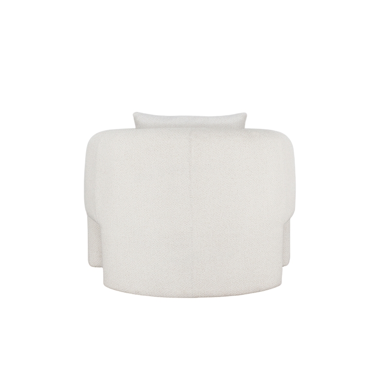 3-Piece Modern Sylvia Tweed Sofa & 2 Accent Chairs with Accent Pillows in Angora