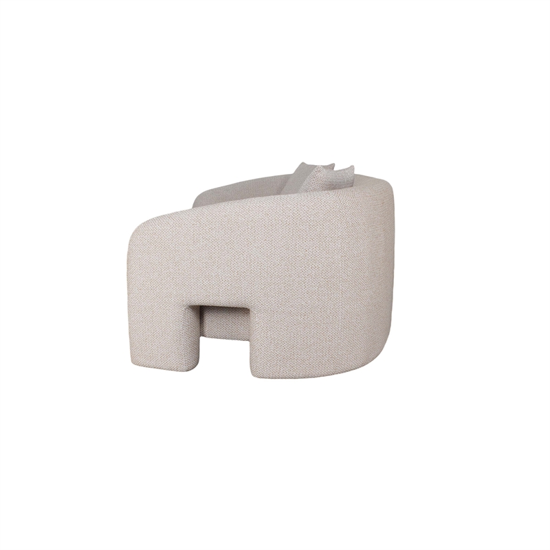 3-Piece Modern Sylvia Tweed Sofa & 2 Accent Chairs with Pillows in Gold Dust