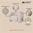 3-Piece Modern Sylvia Tweed Sofa & 2 Accent Chairs with Pillows in Gold Dust