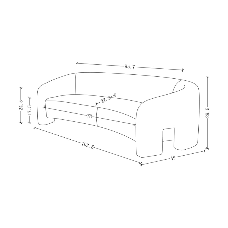 3-Piece Modern Sylvia Tweed Sofa & 2 Accent Chairs with Pillows in Gold Dust