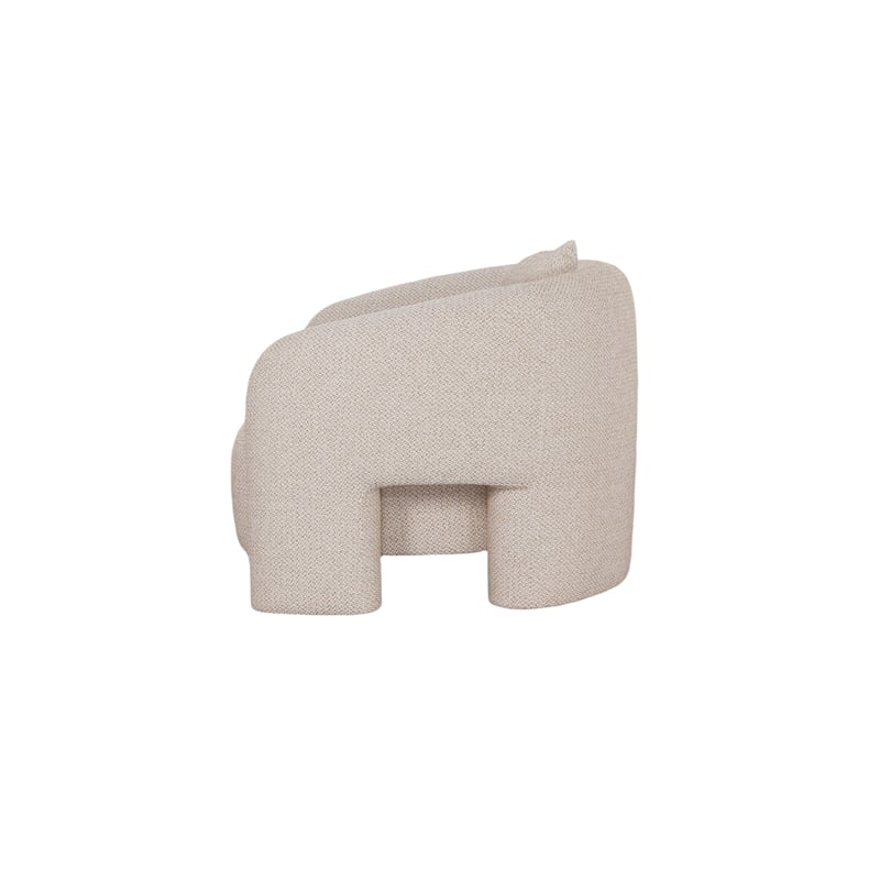 3-Piece Modern Sylvia Tweed Sofa & 2 Accent Chairs with Pillows in Gold Dust