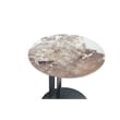 Manhattan Comfort Alondra Modern End Table with Stainless Steel Base in Black