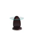 Manhattan Comfort Artesia Modern End Table with Solid Wood Base - Dark Walnut
