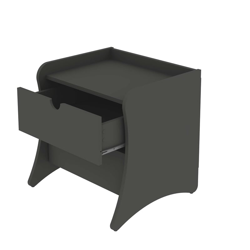 Manhattan Comfort Coney Mid-Century Modern 2-Drawer Nightstand in Gray