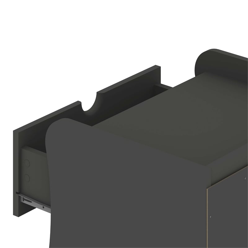 Manhattan Comfort Coney Mid-Century Modern 2-Drawer Nightstand in Gray