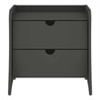 Manhattan Comfort Coney Mid-Century Modern 2-Drawer Nightstand in Gray