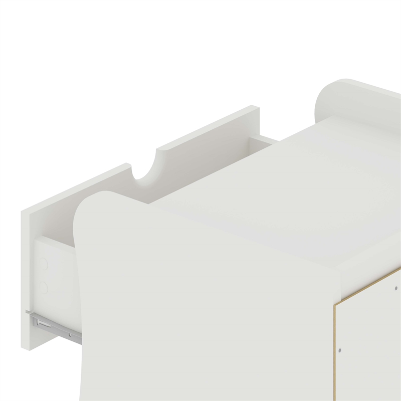 Manhattan Comfort Coney Mid-Century Modern 3-Drawer Dresser in White