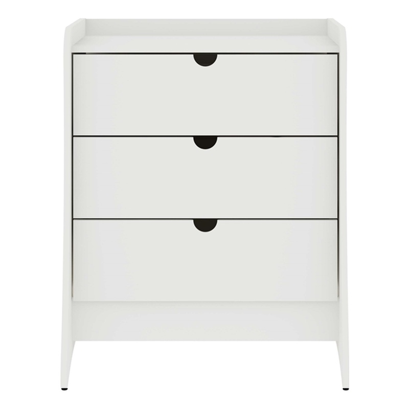 Manhattan Comfort Coney Mid-Century Modern 3-Drawer Dresser in White