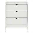 Manhattan Comfort Coney Mid-Century Modern 3-Drawer Dresser in White