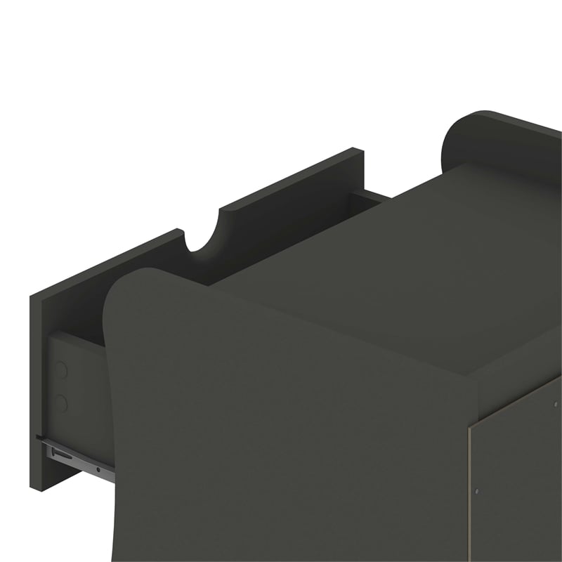 Manhattan Comfort Coney Mid-Century Modern 3-Drawer Dresser in Gray