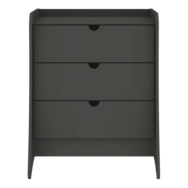 Manhattan Comfort Coney Mid-Century Modern 3-Drawer Dresser in Gray