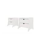 Coney Mid-Century Modern 2-Drawer Nightstand in White (Set of 2)