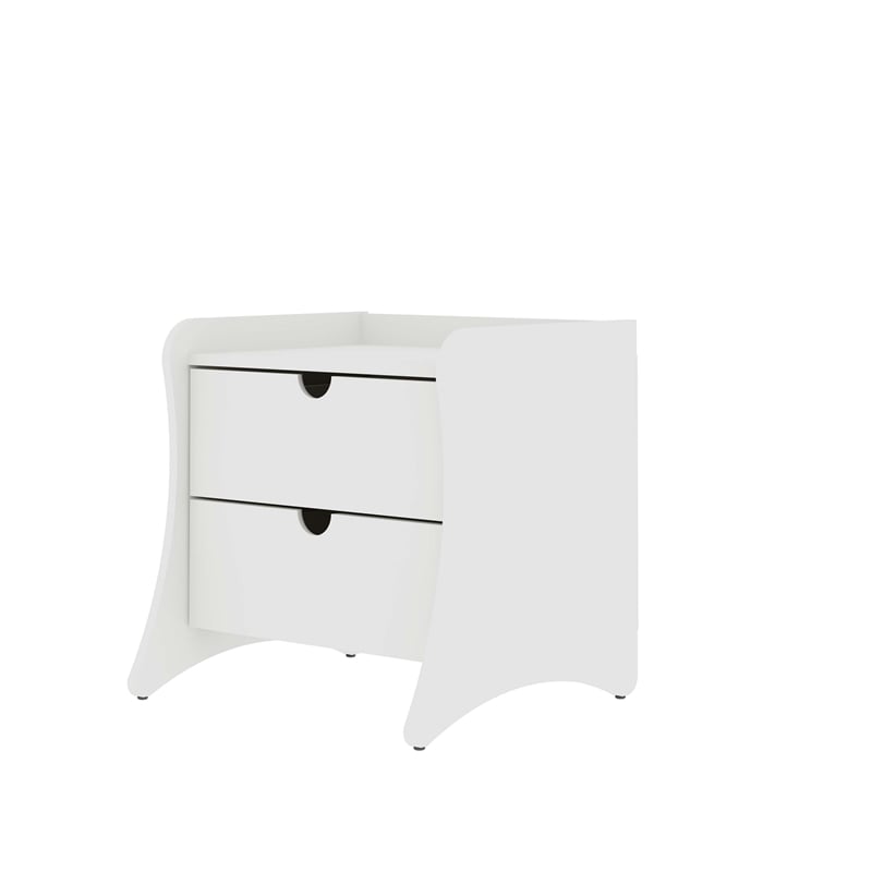 Coney Mid-Century Modern 2-Drawer Nightstand in White (Set of 2)