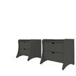 Coney Mid-Century Modern 2-Drawer Nightstand in Gray (Set of 2)