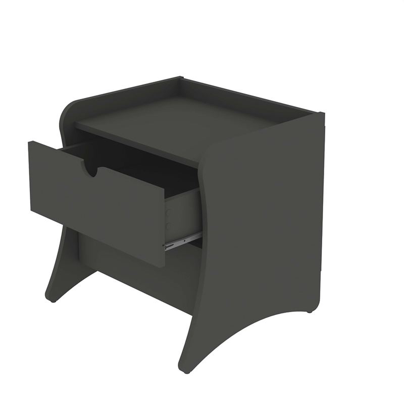 Coney Mid-Century Modern 2-Drawer Nightstand in Gray (Set of 2)