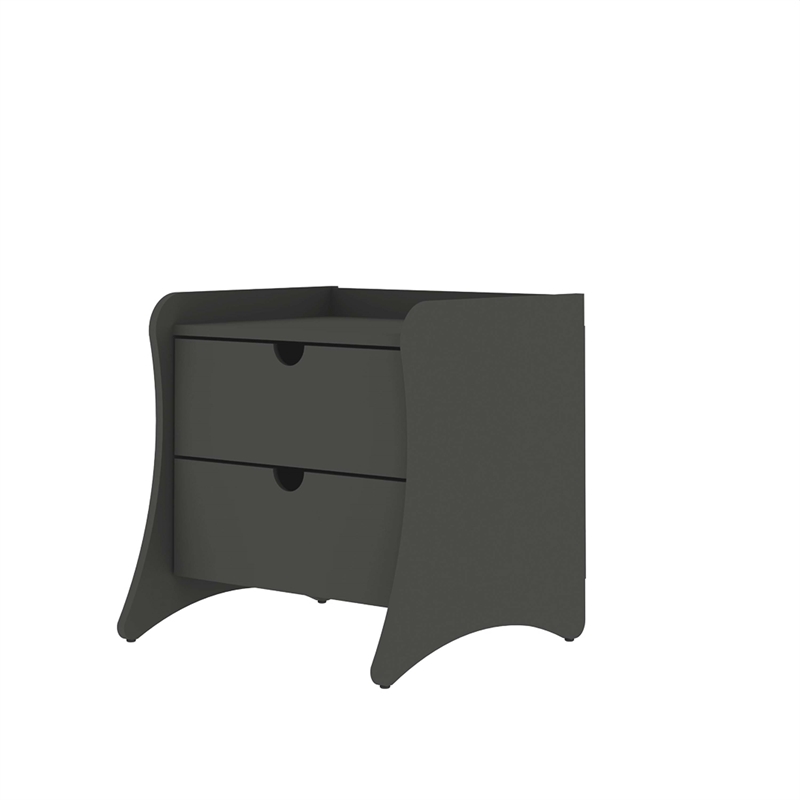 Coney Mid-Century Modern 2-Drawer Nightstand in Gray (Set of 2)