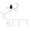 Manhattan Comfort Coney Mid-Century Modern Dining Bench in White (Set of 2)