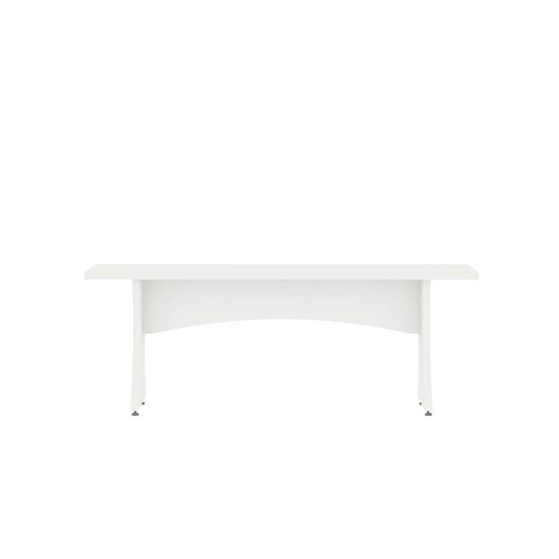 Manhattan Comfort Coney Mid-Century Modern Dining Bench in White (Set of 2)
