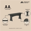 Manhattan Comfort Coney Mid-Century Modern Dining Bench in Gray (Set of 2)