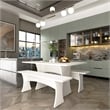 Manhattan Comfort Coney 3-Piece Mid-Century Modern Dining Set in White