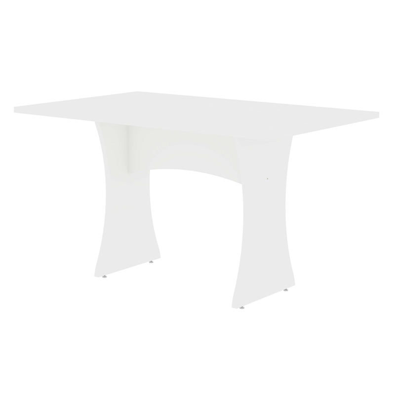Manhattan Comfort Coney 3-Piece Mid-Century Modern Dining Set in White