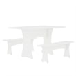 Manhattan Comfort Coney 3-Piece Mid-Century Modern Dining Set in White