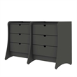 Manhattan Comfort Coney Mid-Century Modern 3-Drawer Dresser in Gray (Set of 2)