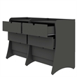 Manhattan Comfort Coney Mid-Century Modern 3-Drawer Dresser in Gray (Set of 2)