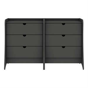 Manhattan Comfort Coney Mid-Century Modern 3-Drawer Dresser in Gray (Set of 2)