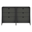 Manhattan Comfort Coney Mid-Century Modern 3-Drawer Dresser in Gray (Set of 2)