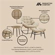 Benson Modern 6-Piece Patio Rocking Chair Set with Ottomans and Tables in Cream