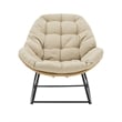 Benson Modern 6-Piece Patio Rocking Chair Set with Ottomans and Tables in Cream