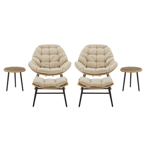 benson 6-piece patio rocking chair set with ottomans and tables