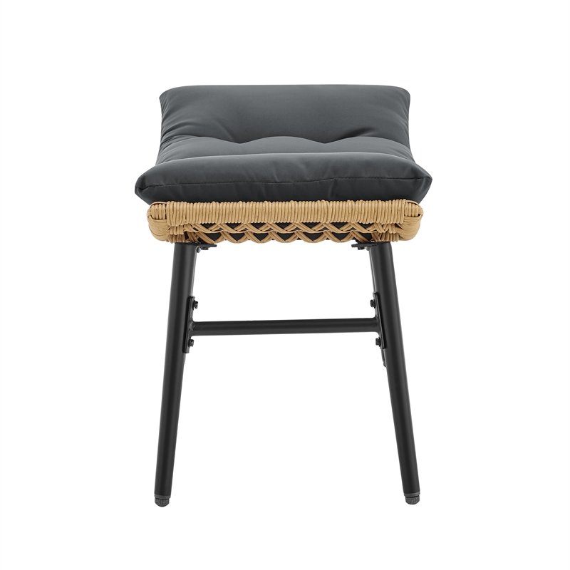Benson Modern 6-Piece Patio Rocking Chair Set with Ottomans and Tables in Gray