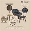 Benson Modern 6-Piece Patio Rocking Chair Set with Ottomans and Tables in Gray
