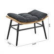 Benson Modern 6-Piece Patio Rocking Chair Set with Ottomans and Tables in Gray