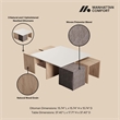 Haley Mid-Century Modern Nested Coffee Table & Ottoman Set in Natural & Beige