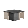 Haley Mid-Century Modern Nested Coffee Table & Ottoman Set Multi-Color
