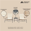 Manhattan Comfort Sunset Modern 3-Piece Patio Conversation Set in Cream